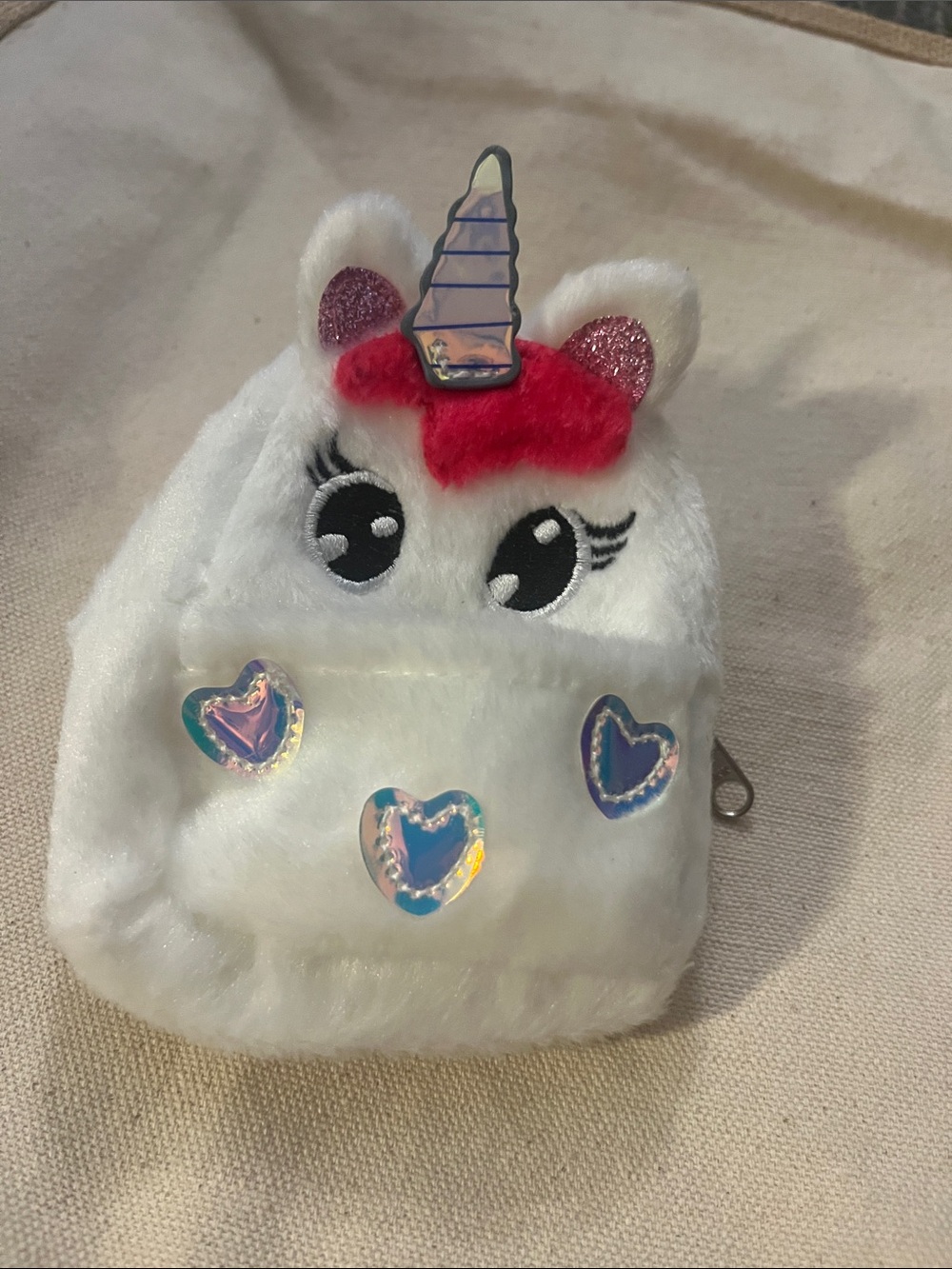 Plush White Unicorn Kids Mini Backpack with Pink Mane Adorable Accessories 97